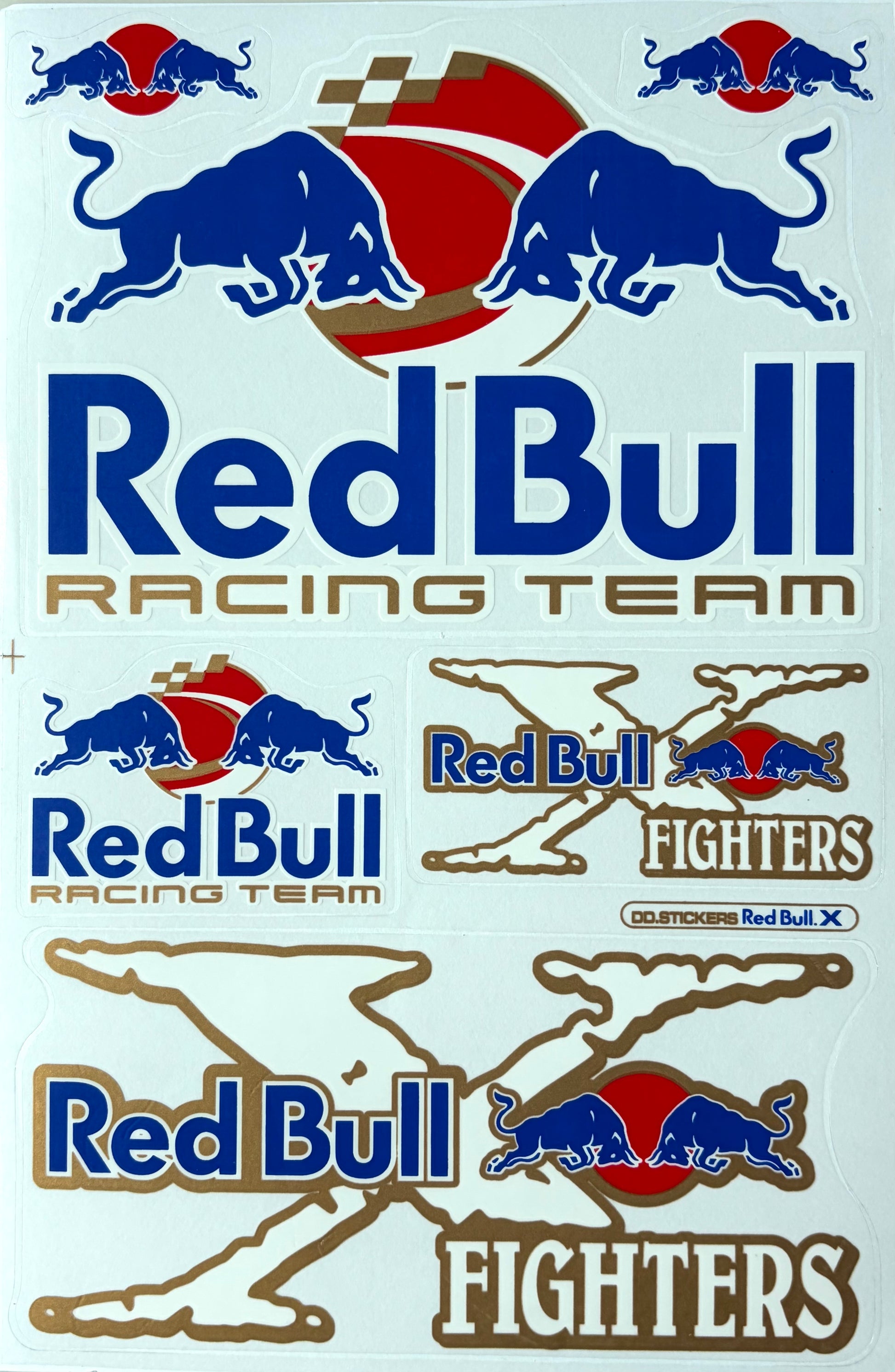 Twin Bulls Racing Team X Fighters Sticker Sheet Blue Gold Red