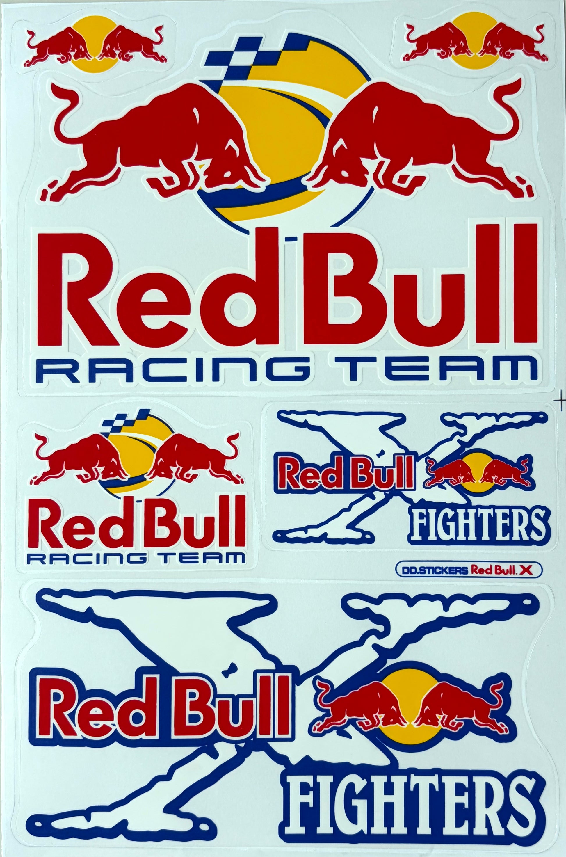 Twin Bulls Racing Team X Fighters Sticker Sheet Red Yellow Blue