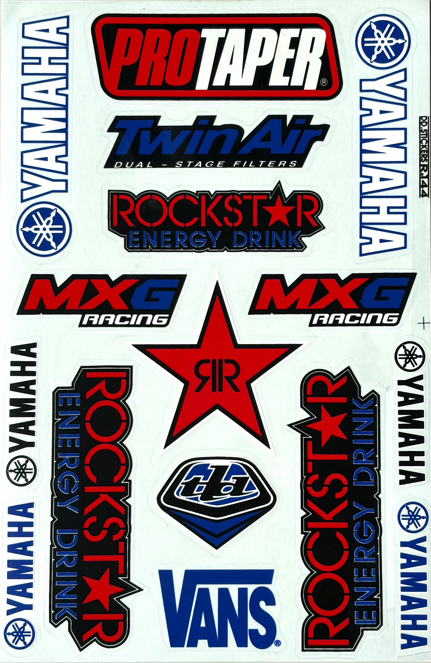 ProTaper Rockstar Energy Yamaha Twin Air MXG Racing Troy Lee Designs Sticker Sheet R.44