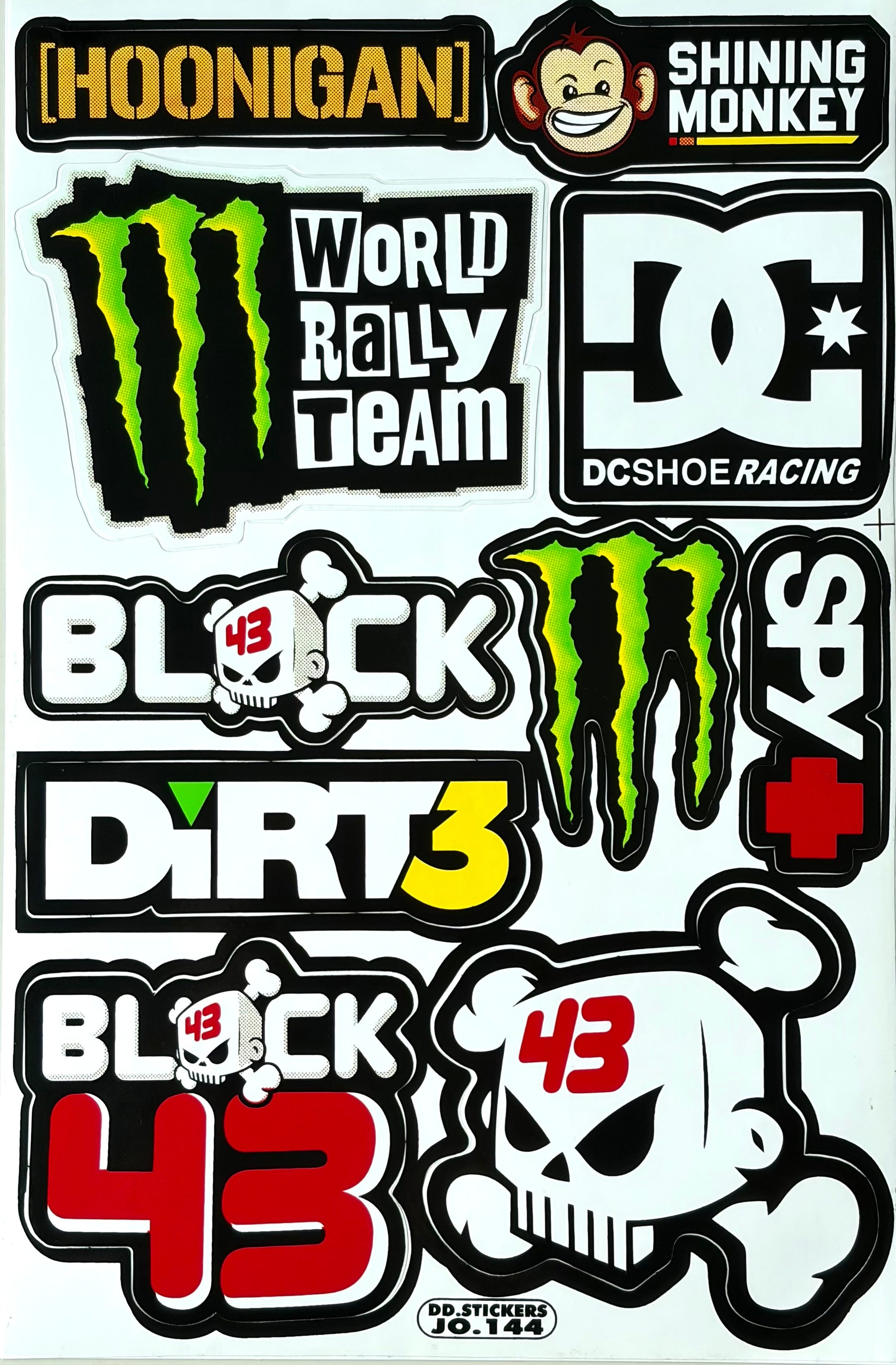 Ken Block Hoonigan Monster Energy DC Shoe Racing Dirt 3 Spy Sticker Sheet JO.144