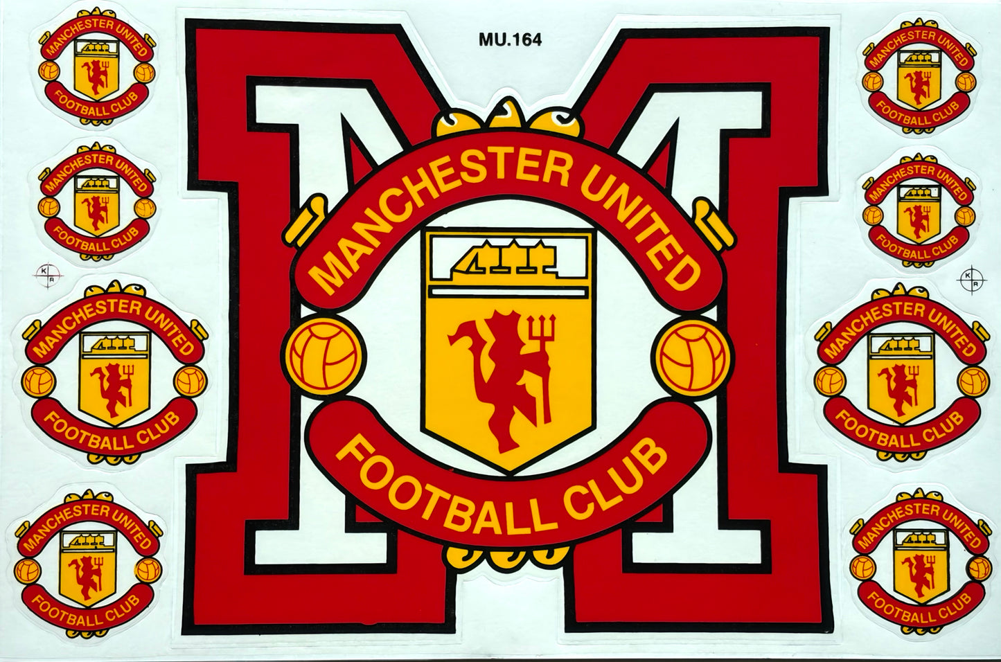 Manchester United Football Club Crest Sticker Sheet Red Gold 10 Stickers MU.164