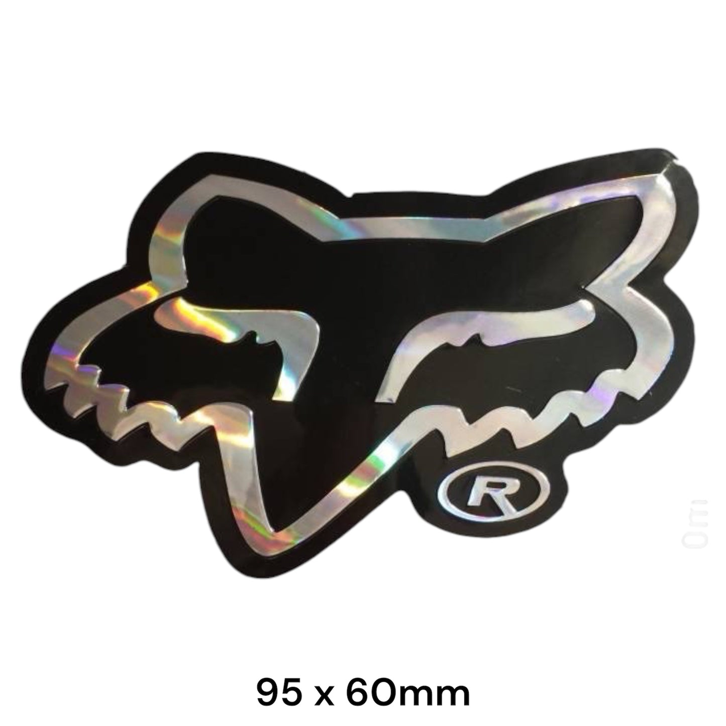 FOX Head Sticker Black Metal Effect | 2 Stück | Premium