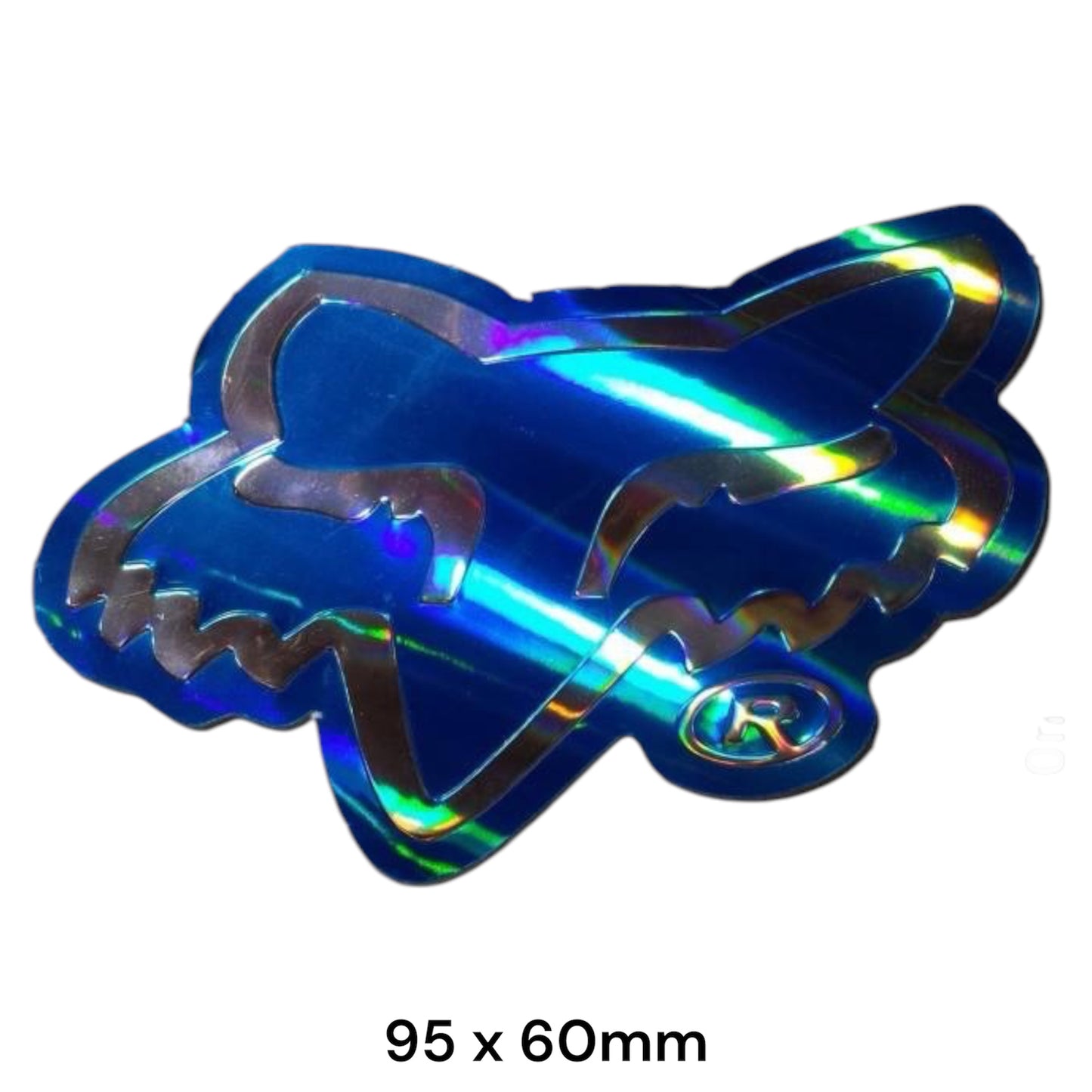 FOX Head Sticker Blue Metal Effect | 2 Stück | Premium