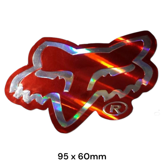 FOX Head Sticker Red Metal Effect | 2 Stück | Premium