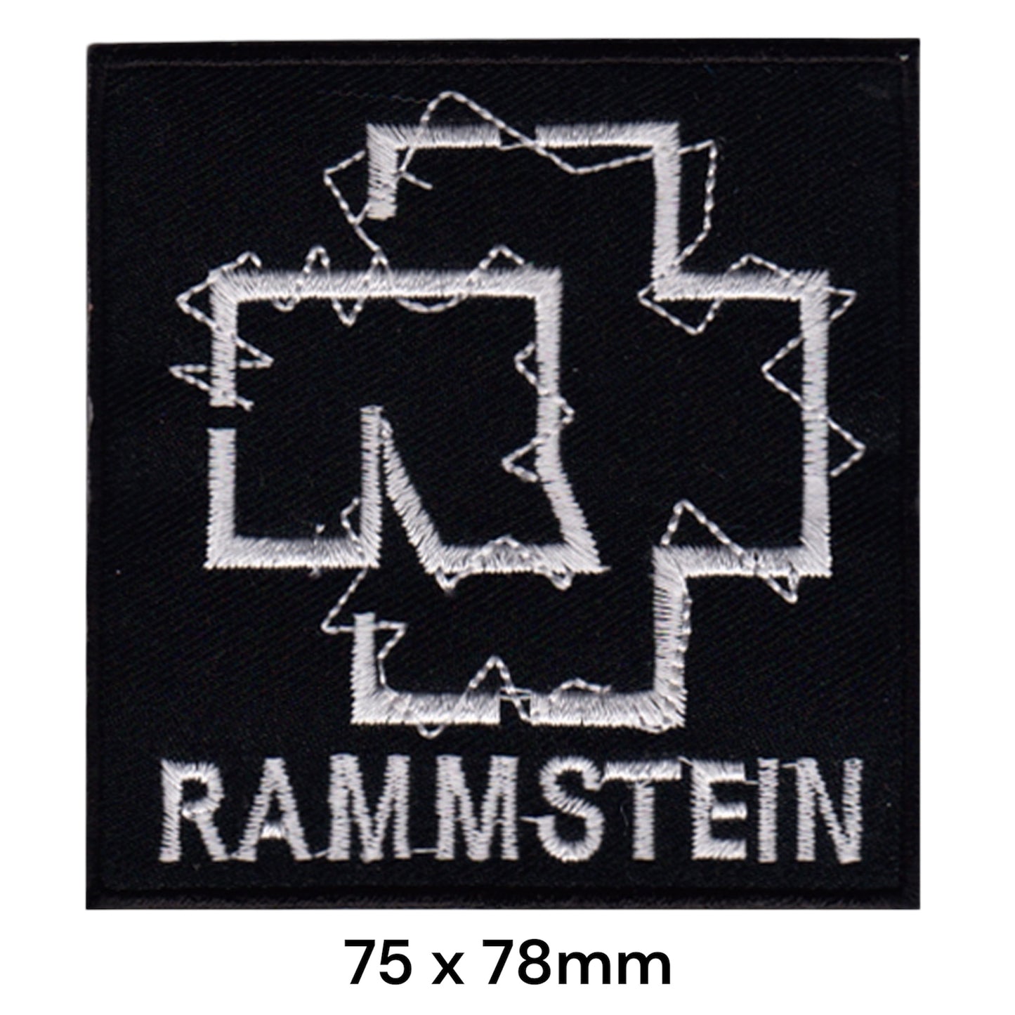 Rammstein Patch Silver | Embroidered Rock Band Iron-On Patch