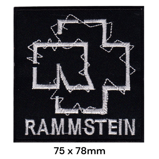 Rammstein Patch Silver | Embroidered Rock Band Iron-On Patch