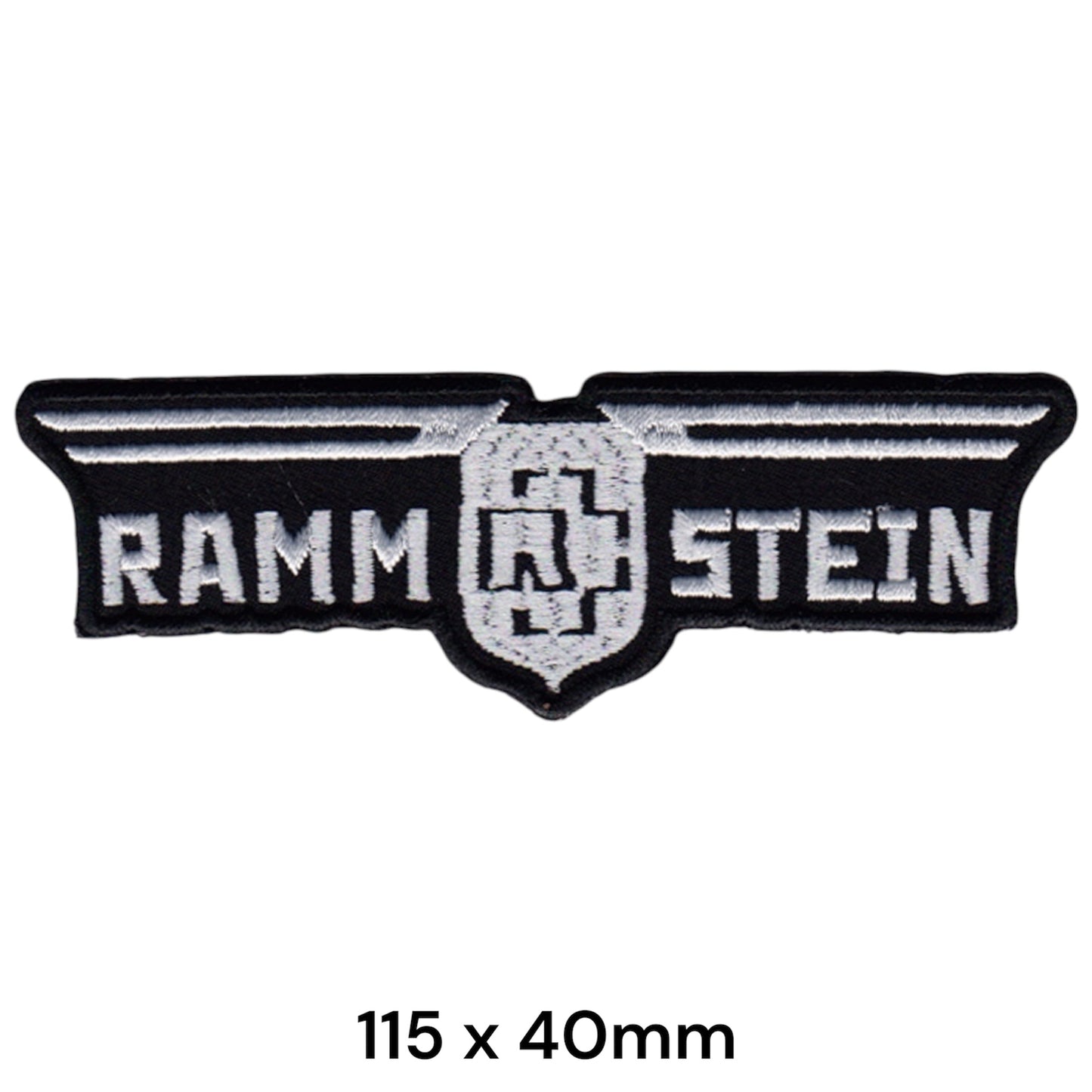 Rammstein Patch Silver | Embroidered Rock Band Iron-On Patch
