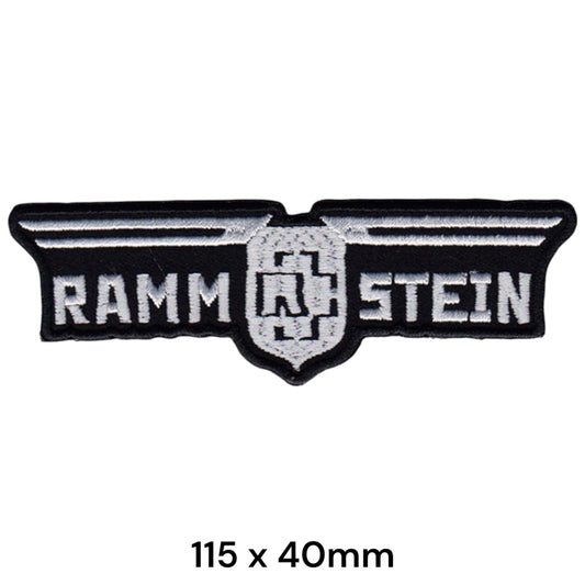 Rammstein Patch Silver | Embroidered Rock Band Iron-On Patch