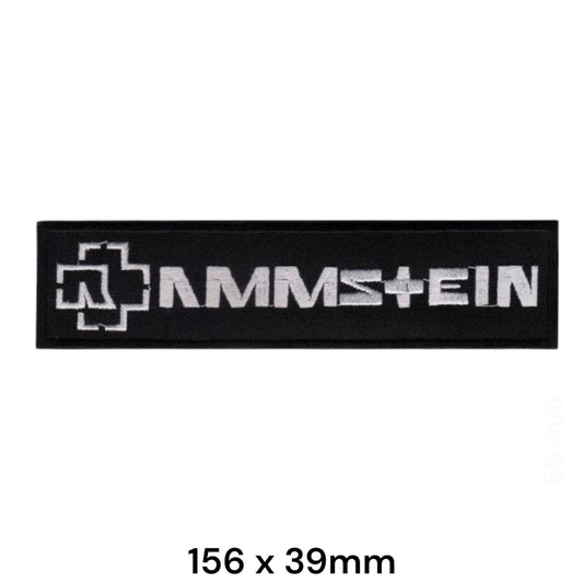Rammstein Logo Patch Silver II | Embroidered Rock Band Iron-On Patch