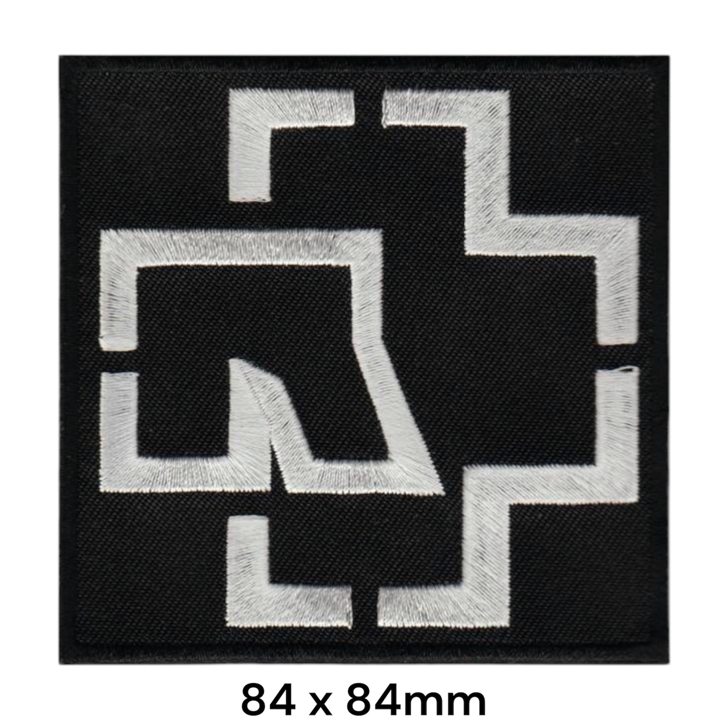 Rammstein Logo Patch Silver | Embroidered Rock Band Iron-On Patch