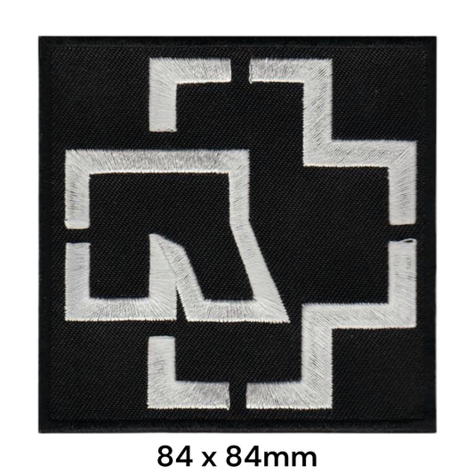 Rammstein Logo Patch Silver | Embroidered Rock Band Iron-On Patch