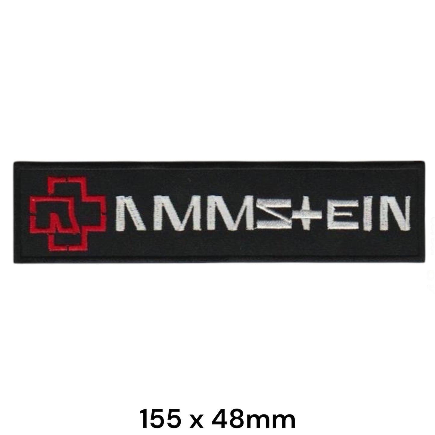 Rammstein Patch Black Red White | Embroidered Rock Band Iron-On Patch