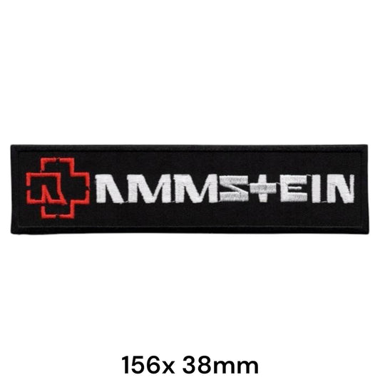 Rammstein Patch Red Black White | Embroidered Rock Band Iron-On Patch