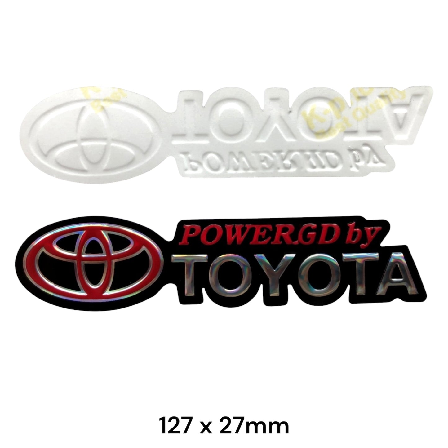 Powered by Toyota Sticker Holographic | Car Logo Decal