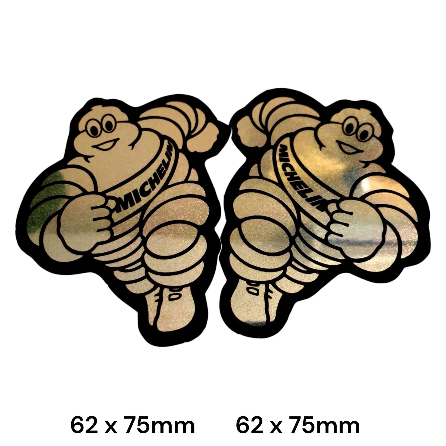 Michelin Man Bibendum Sticker Holographic 2-Pack | Tire Brand Car Decal