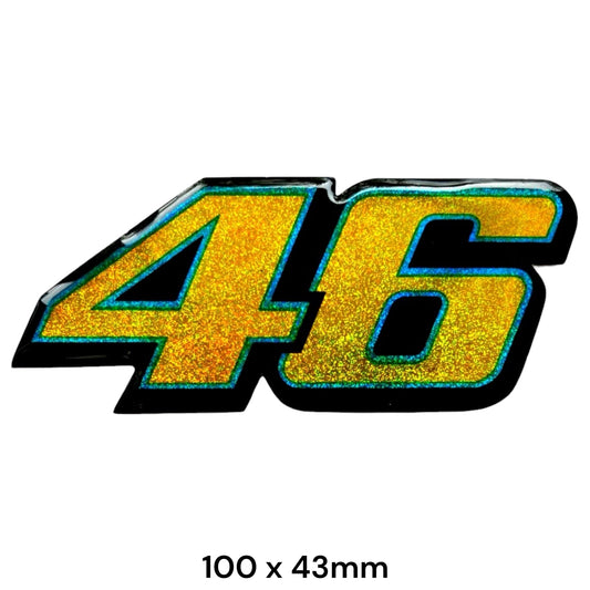 Valentino Rossi #46 Number Sticker Holographic Gold | MotoGP VR46 Decal