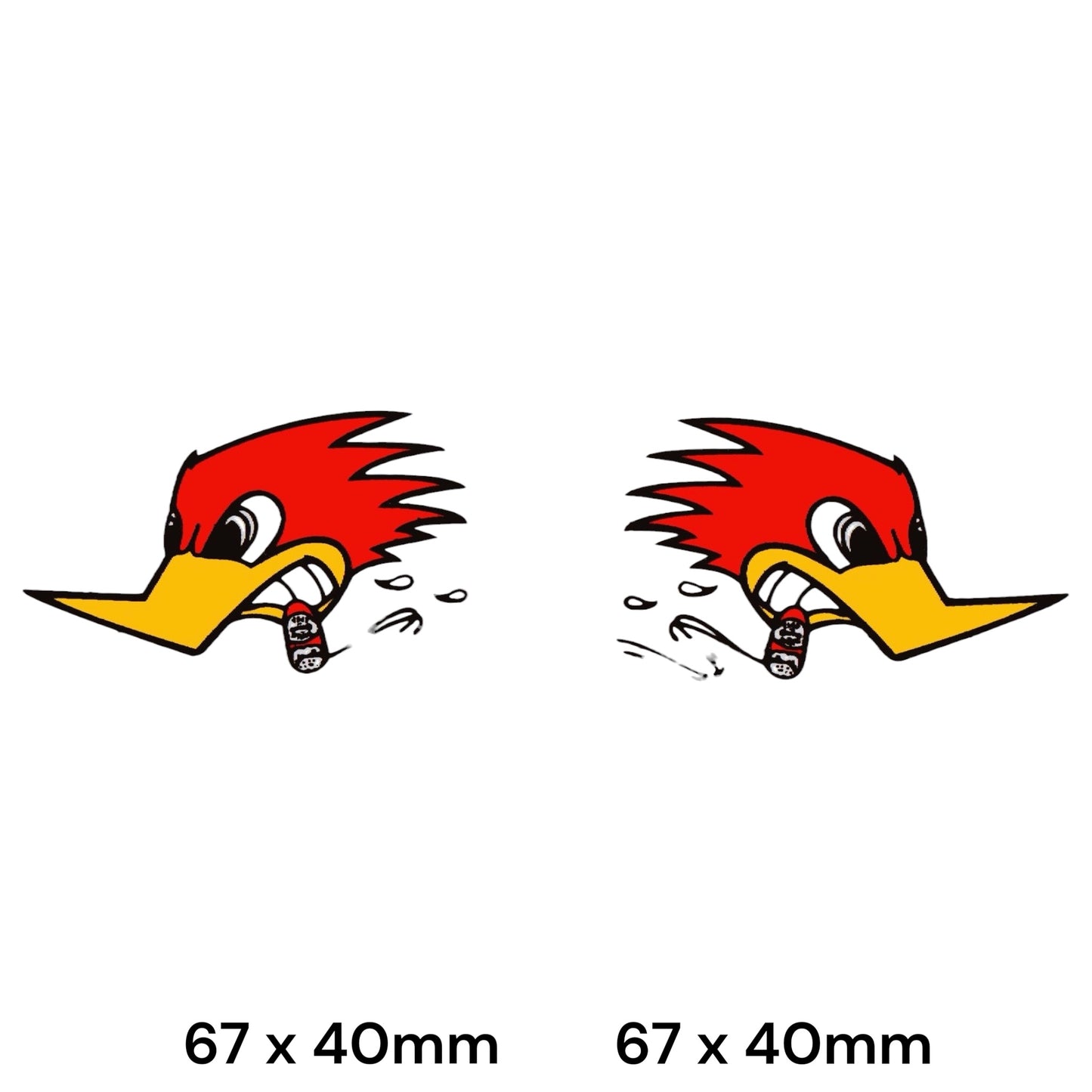Woody Woodpecker Sticker 2-Pack Left Right | Retro Car Motorcycle Decal