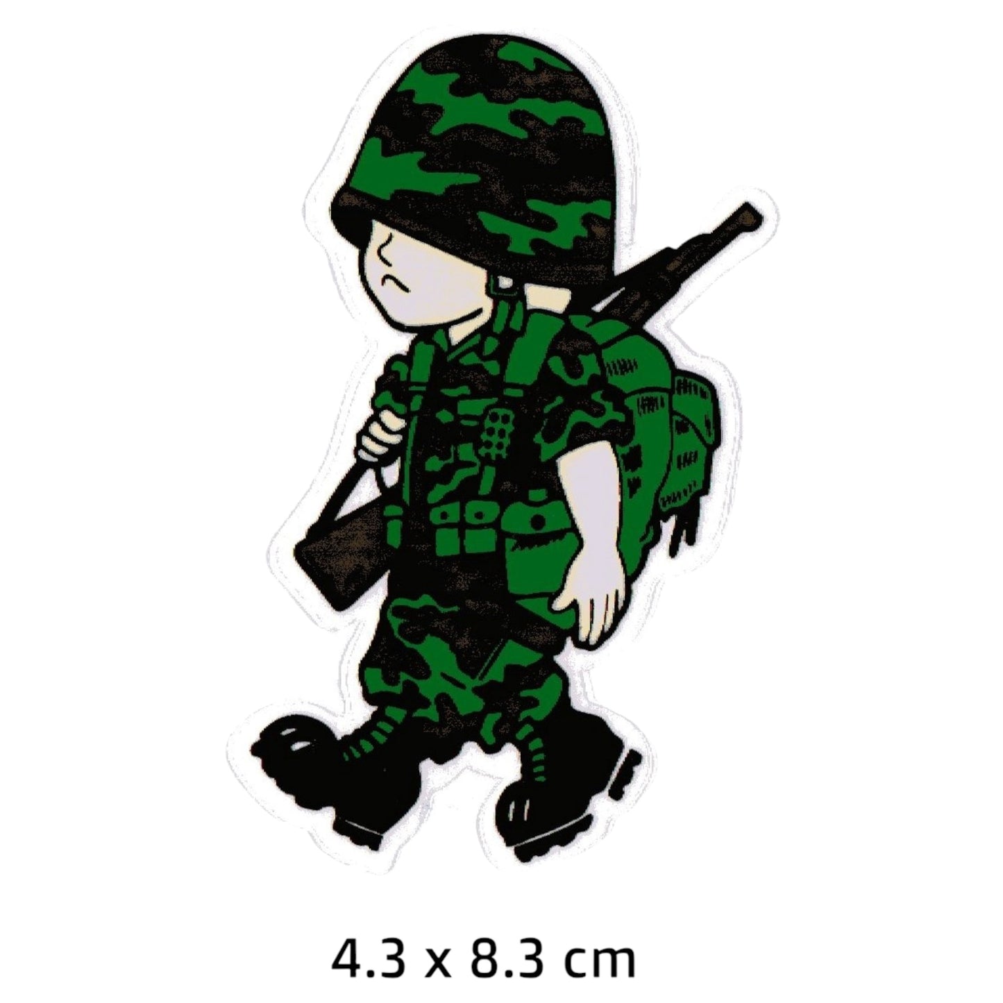 Cartoon Soldier Camo Sticker 2-Pack | Army Military Car Decal