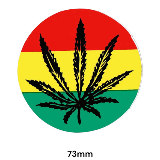 Rasta Leaf Round Sticker 2-Pack | Reggae Jamaica Car Decal