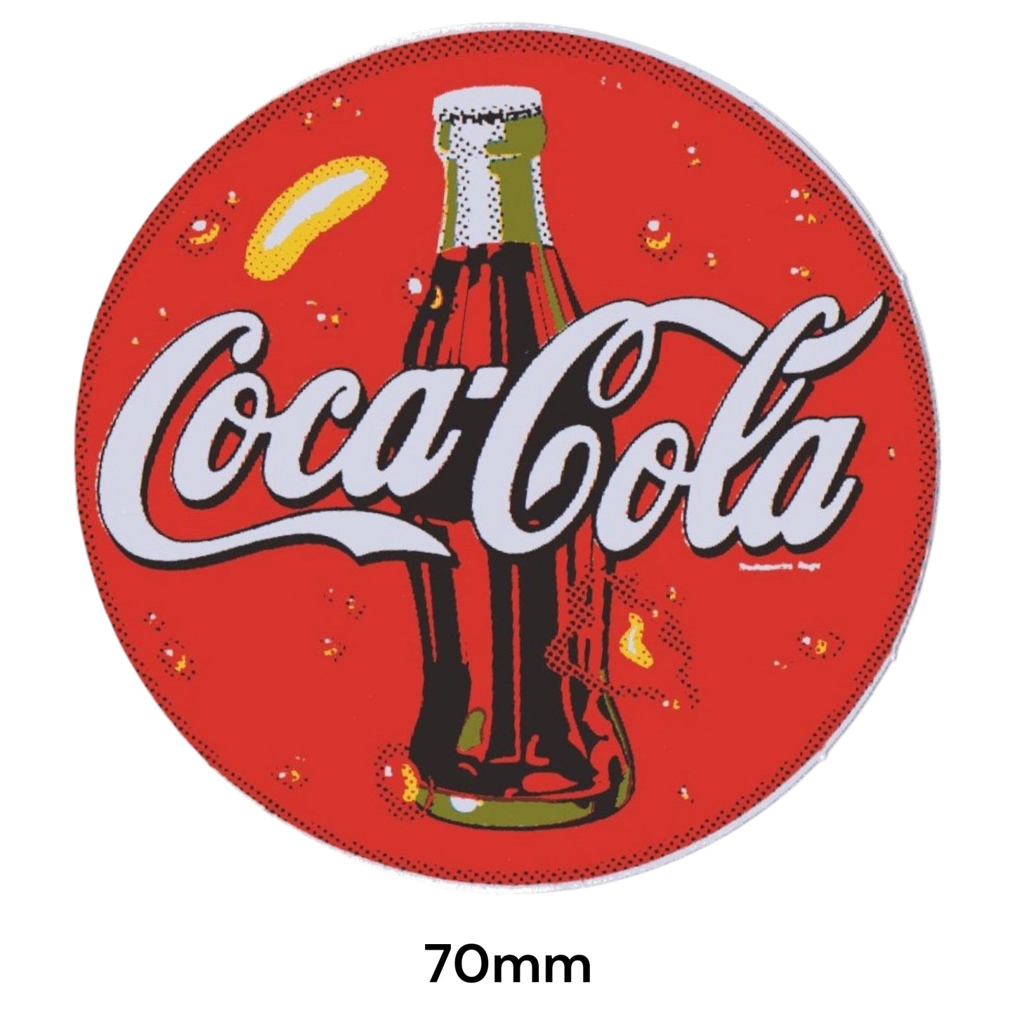 Coca-Cola Retro Round Sticker 2-Pack | Vintage Bottle Car Decal 70mm
