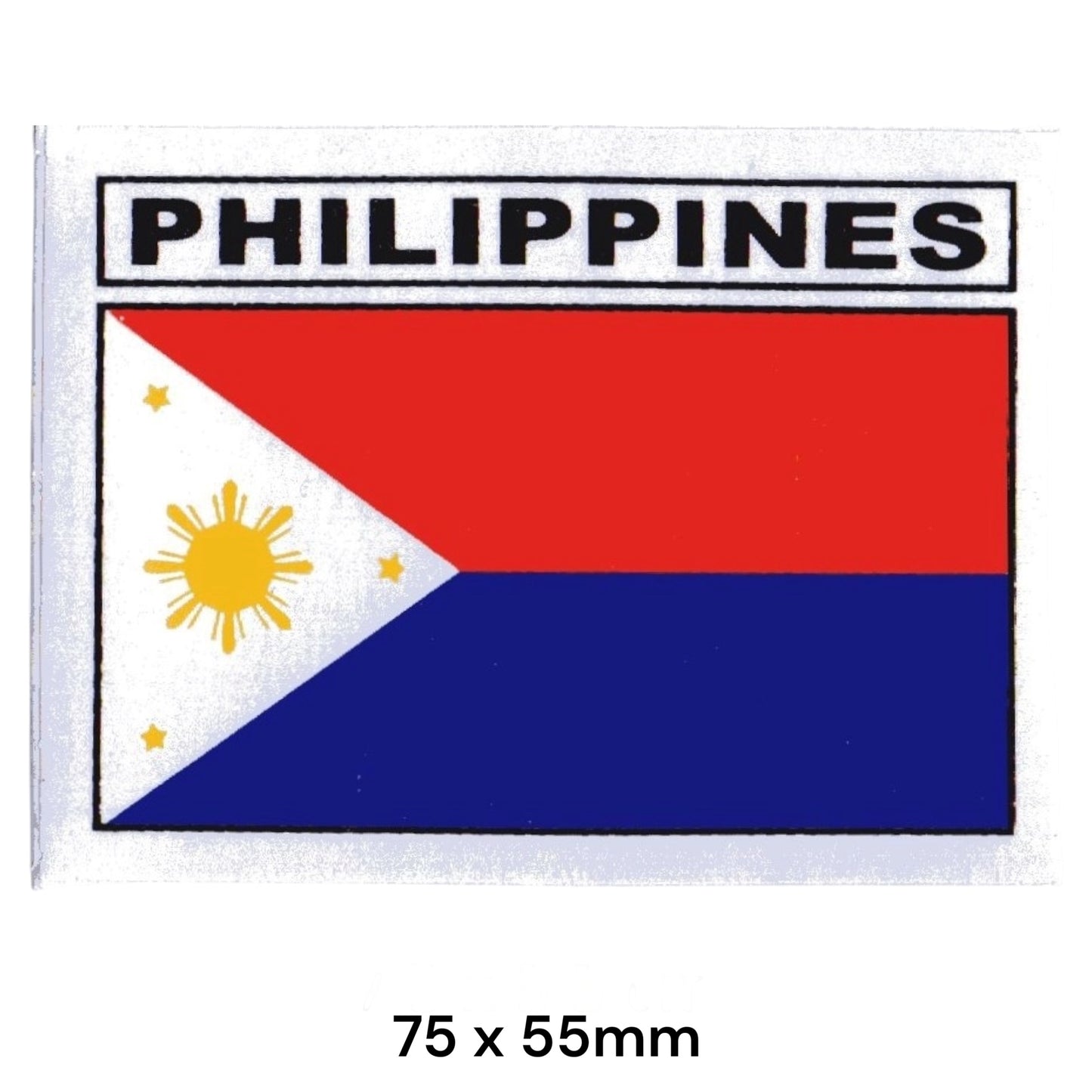 Philippines Flag Sticker 2-Pack | Filipino National Flag Car Decal 75x55mm