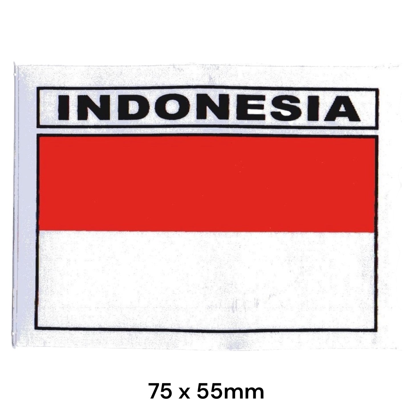 Indonesia Flag Sticker 2-Pack | National Flag Car Decal 75x55mm