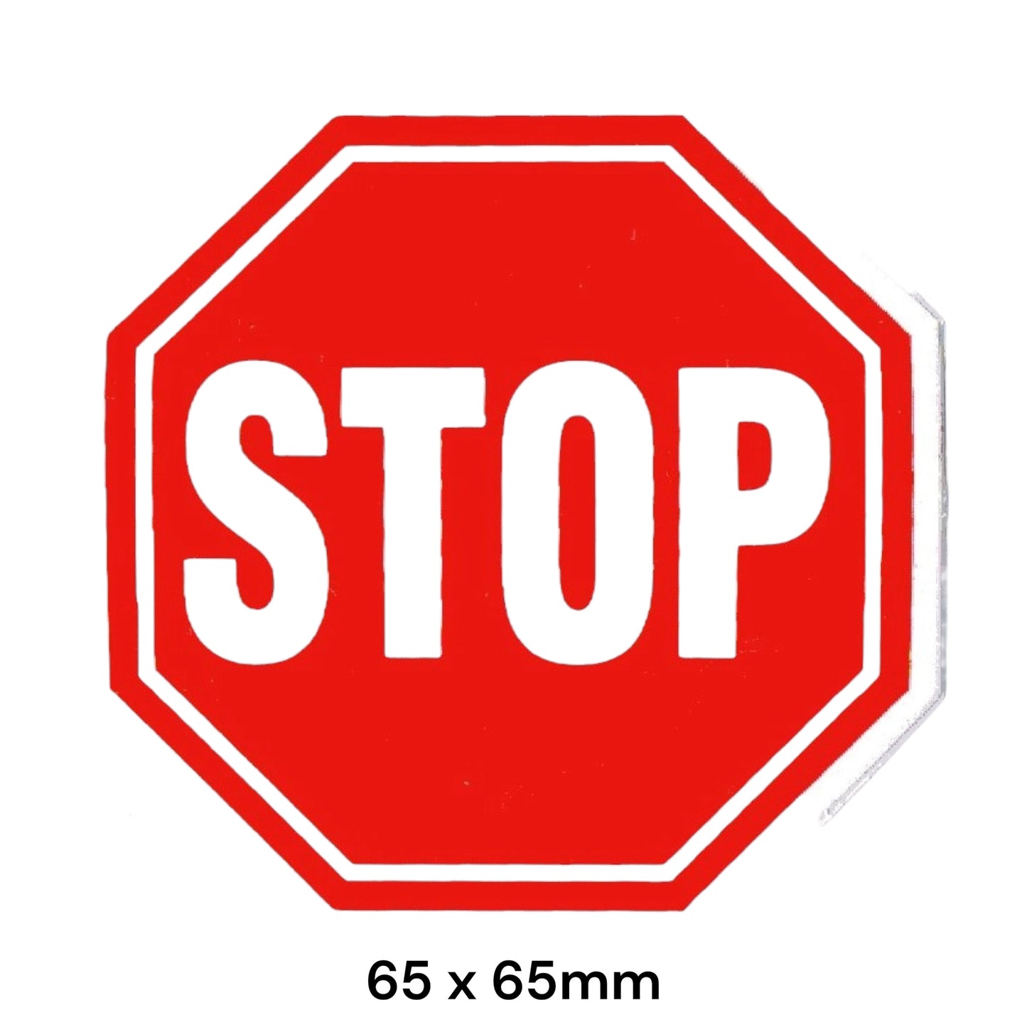 Stop Sign Sticker 2-Pack | Traffic Sign Car Decal 65x65mm