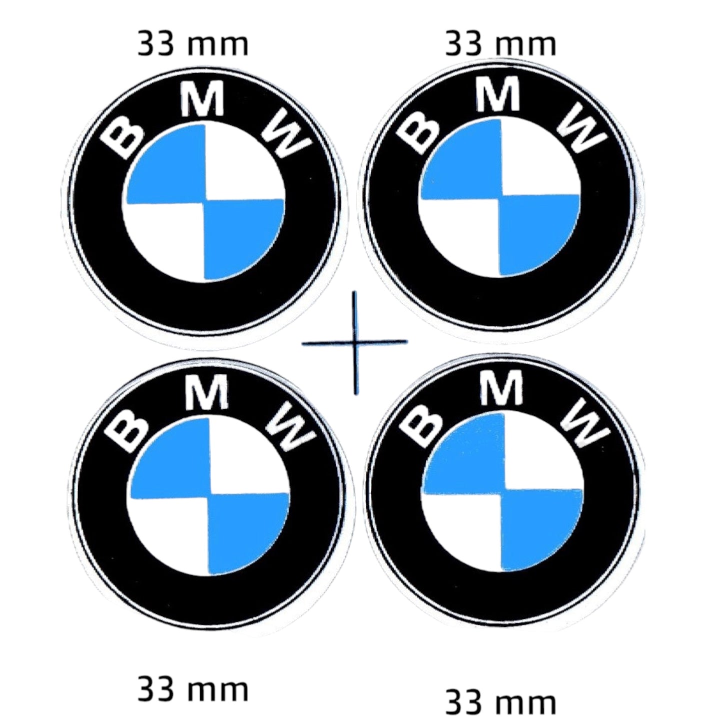 BMW Logo Sticker 4-Pack | Car Wheel Hub Decal 33mm