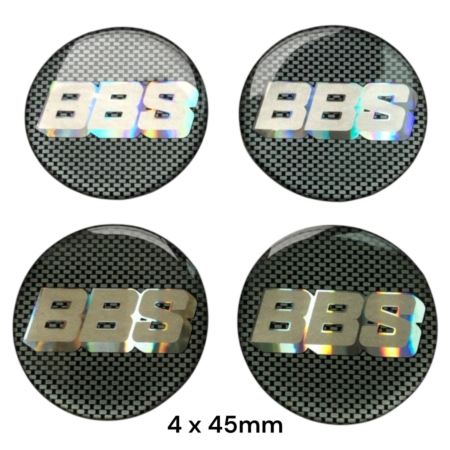 BBS Carbon Fiber 3D Dome Sticker 4-Pack | Wheel Hub Car Decal