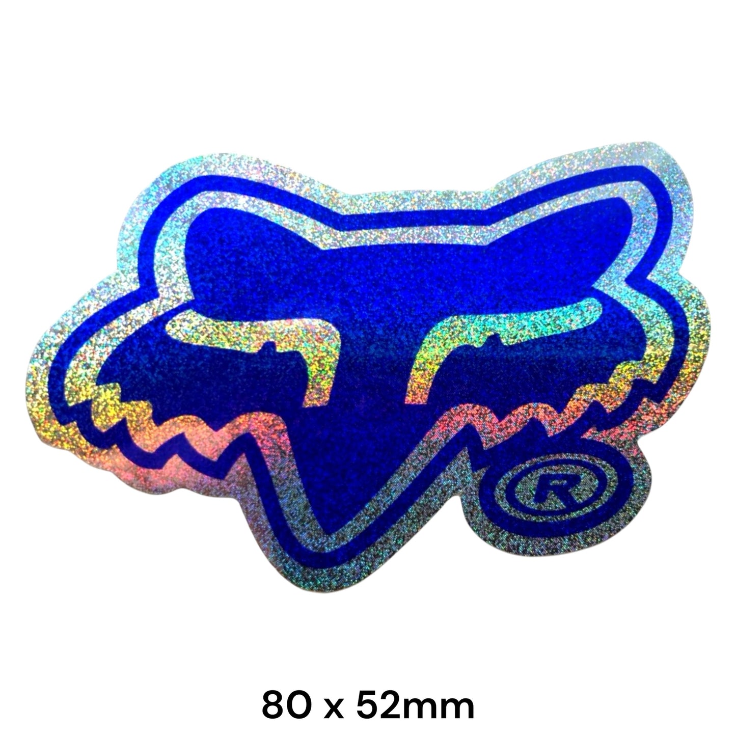 Fox Racing Head Sticker Holographic Blue 2-Pack | Motocross MX Decal