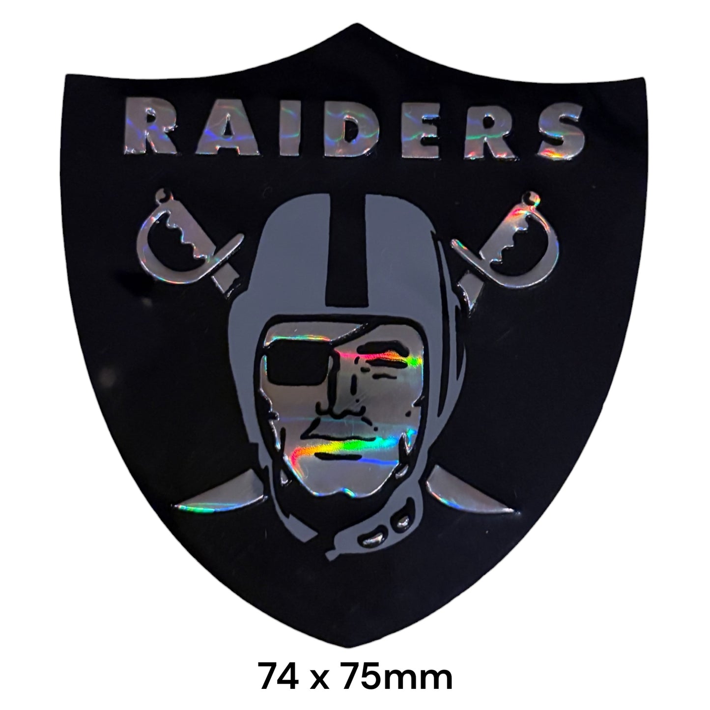 Las Vegas Raiders Shield Holographic Sticker | NFL Car Decal
