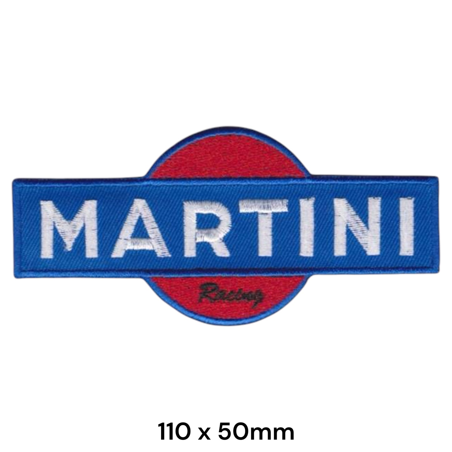 Martini Racing Embroidered Patch Iron-On Sew-On 110x50mm Blue Red White