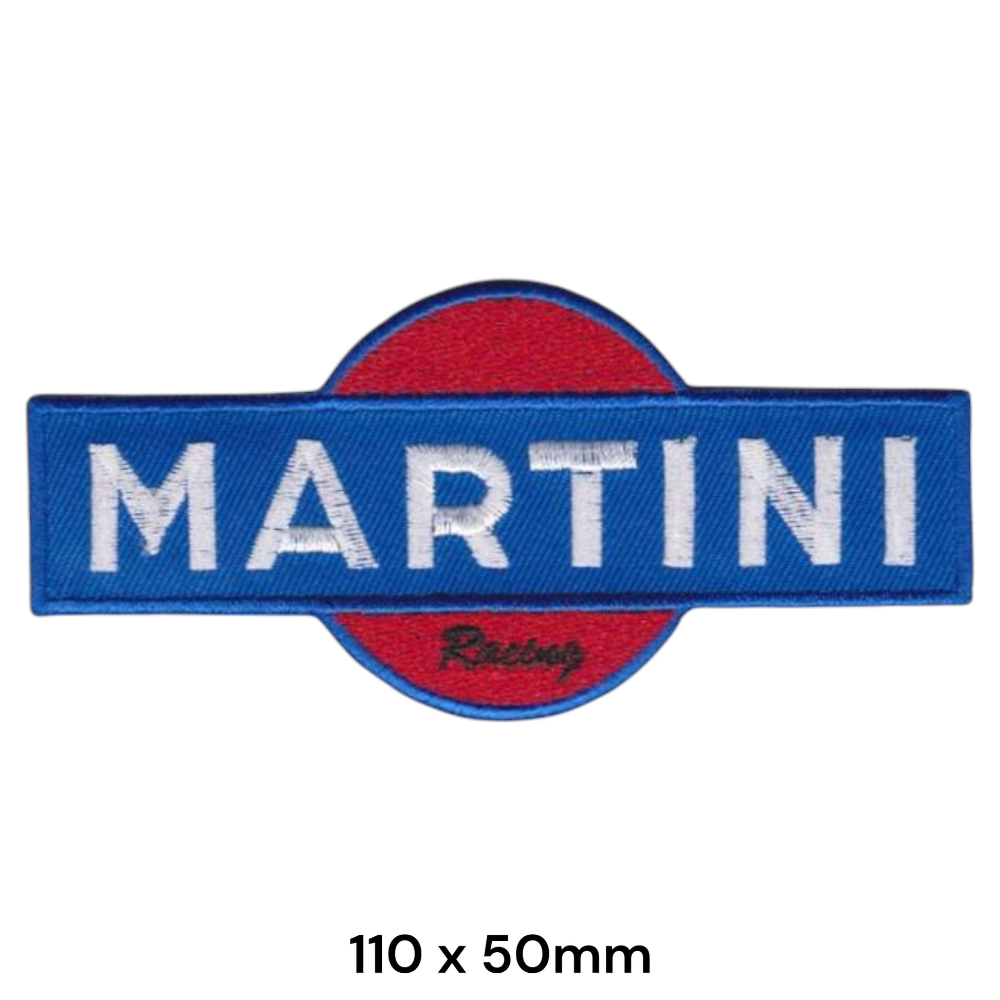 Martini Racing Embroidered Patch Iron-On Sew-On 110x50mm Blue Red White