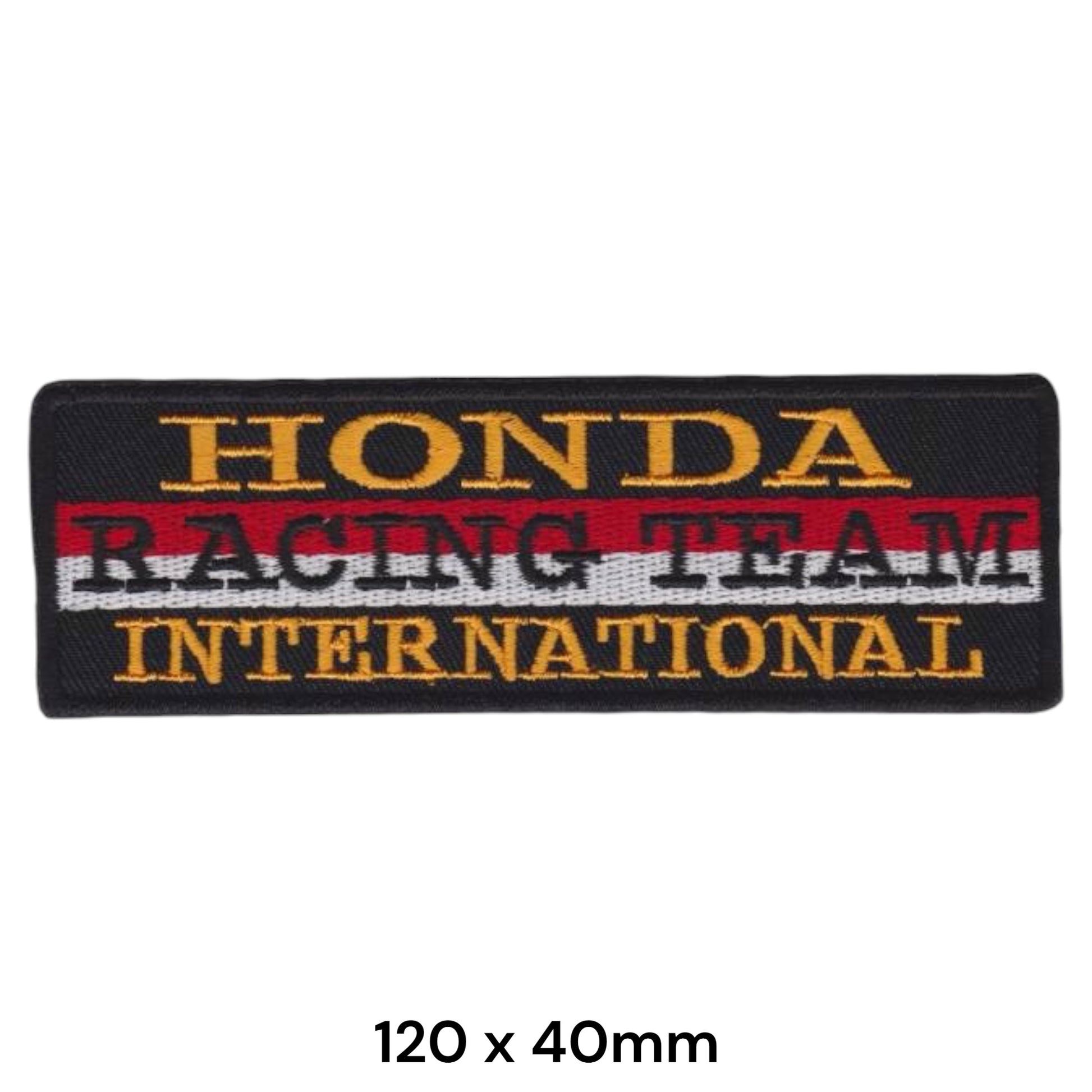 Honda Racing Team International Embroidered Patch Iron-On Sew-On 120x40mm Black Gold Red White