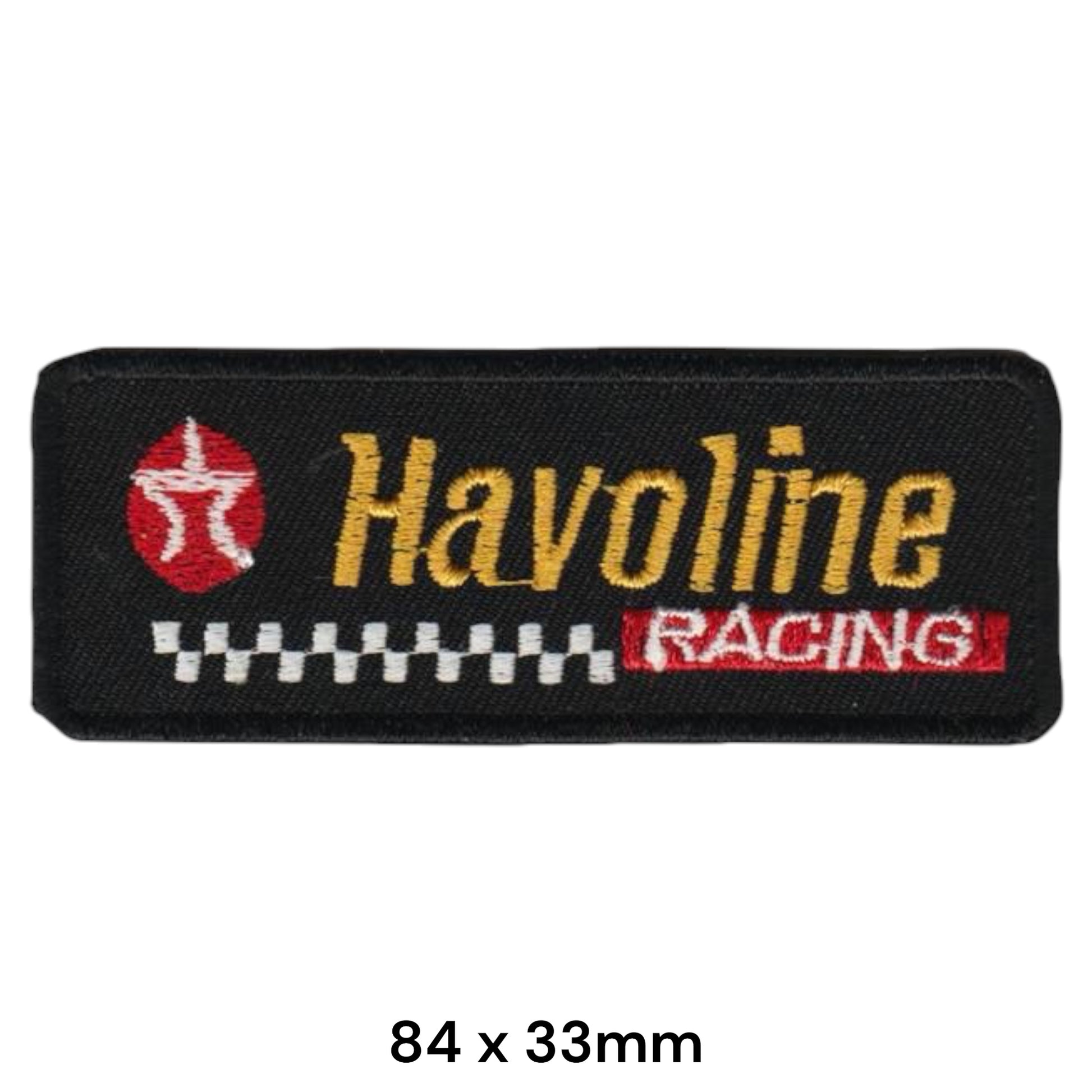 Havoline Racing Texaco Embroidered Patch Iron-On Sew-On 84x33mm Black Gold Red