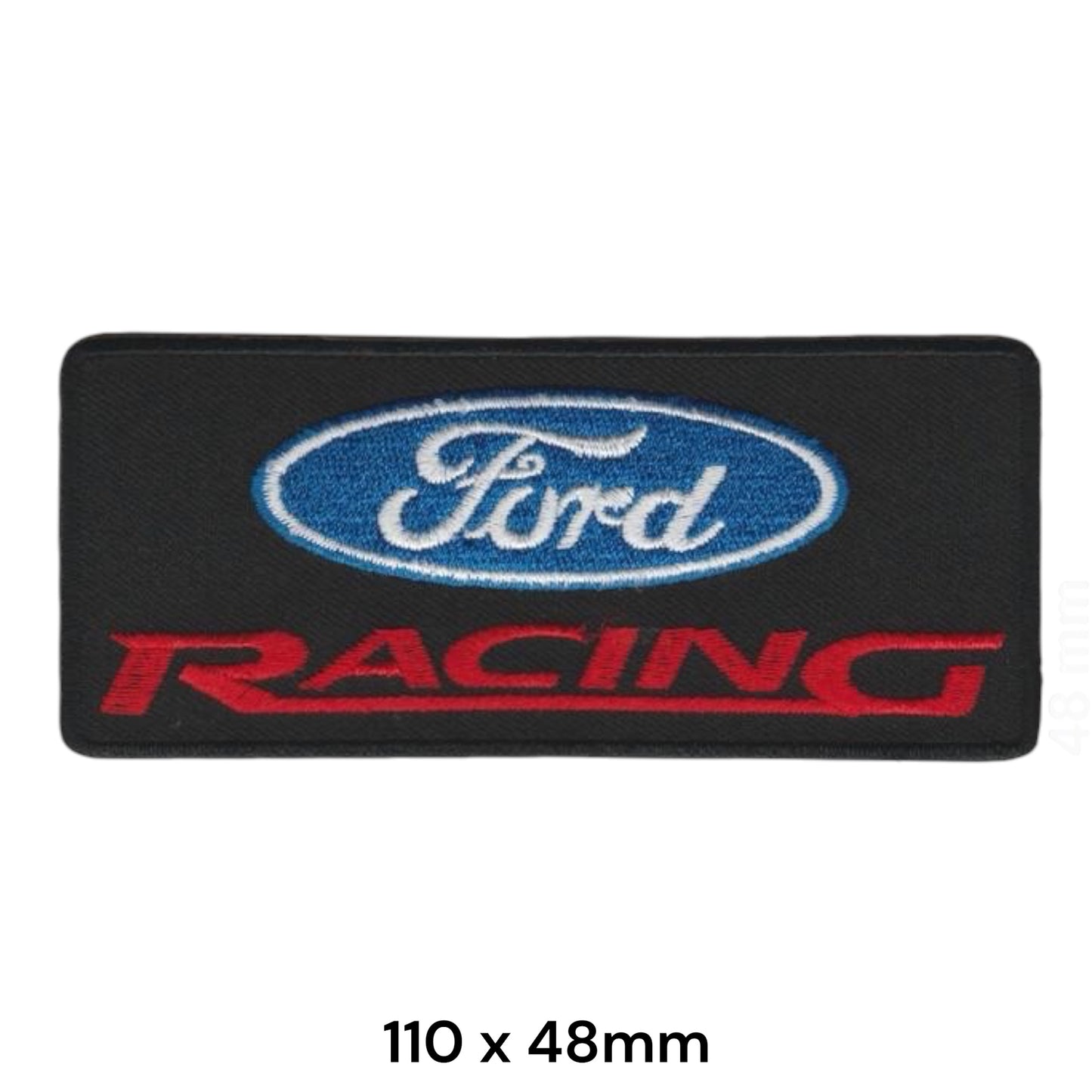 Ford Racing Embroidered Patch Iron-On Sew-On 110x48mm Black Blue Red