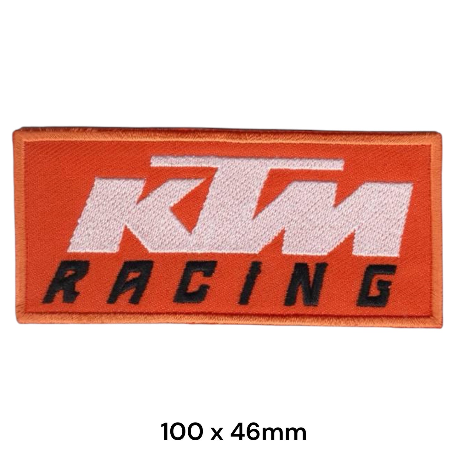 KTM Racing Embroidered Patch 100x46mm Orange White Black