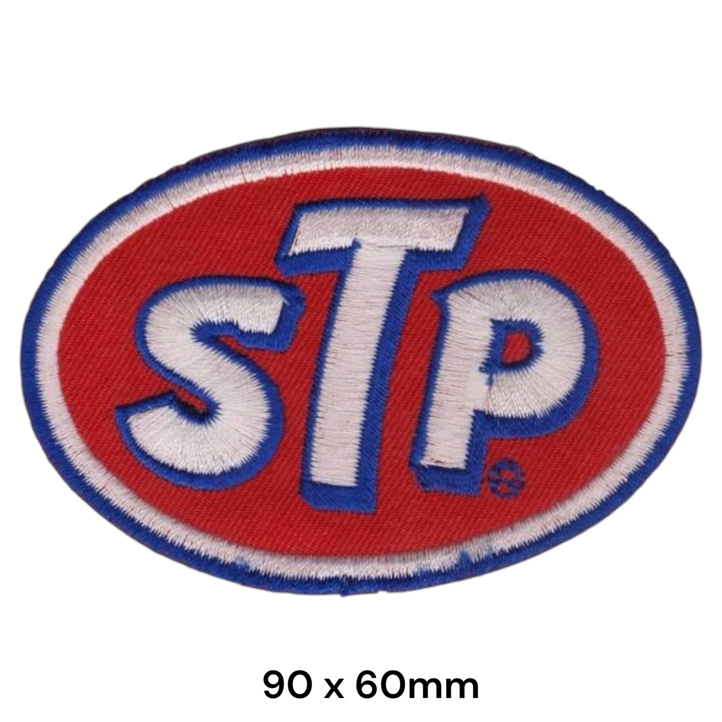 STP Oval Embroidered Patch Iron-On Sew-On Vintage Motor Oil Racing Classic Jacket Badge