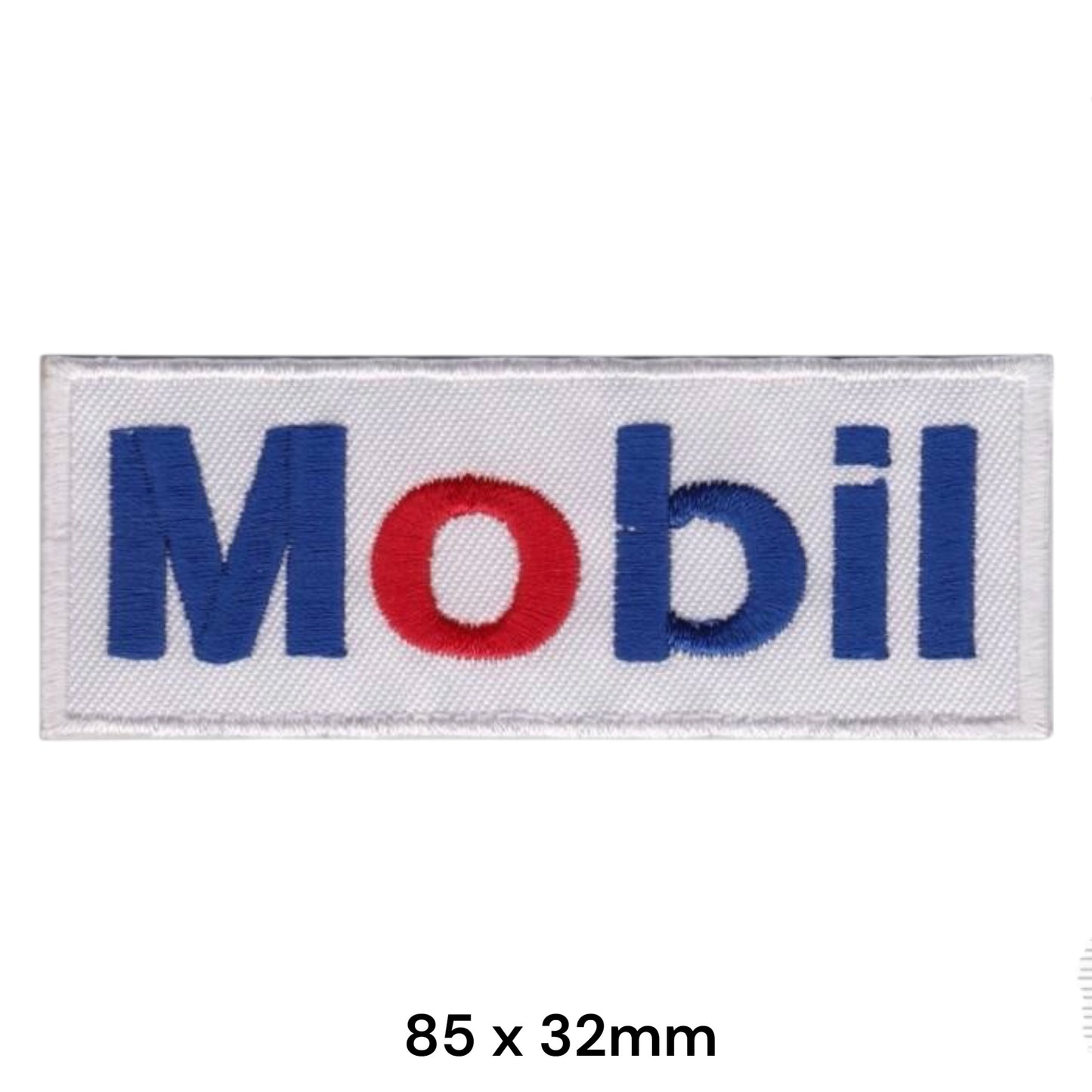 Mobil Oil Embroidered Patch Iron-On Sew-On Vintage Petrol Racing Classic Jacket Badge