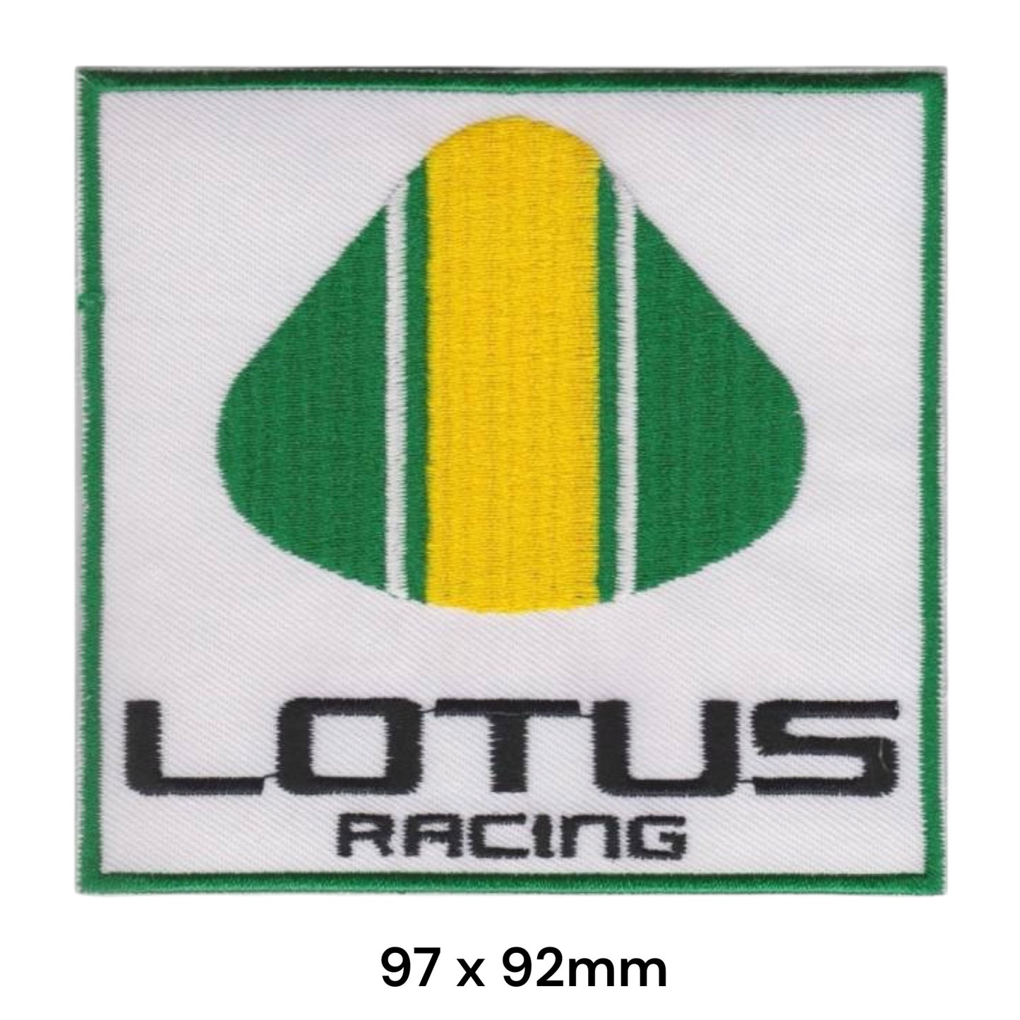 Lotus Racing Square Embroidered Patch Iron-On Sew-On Vintage Formula 1 Classic Car Jacket Badge