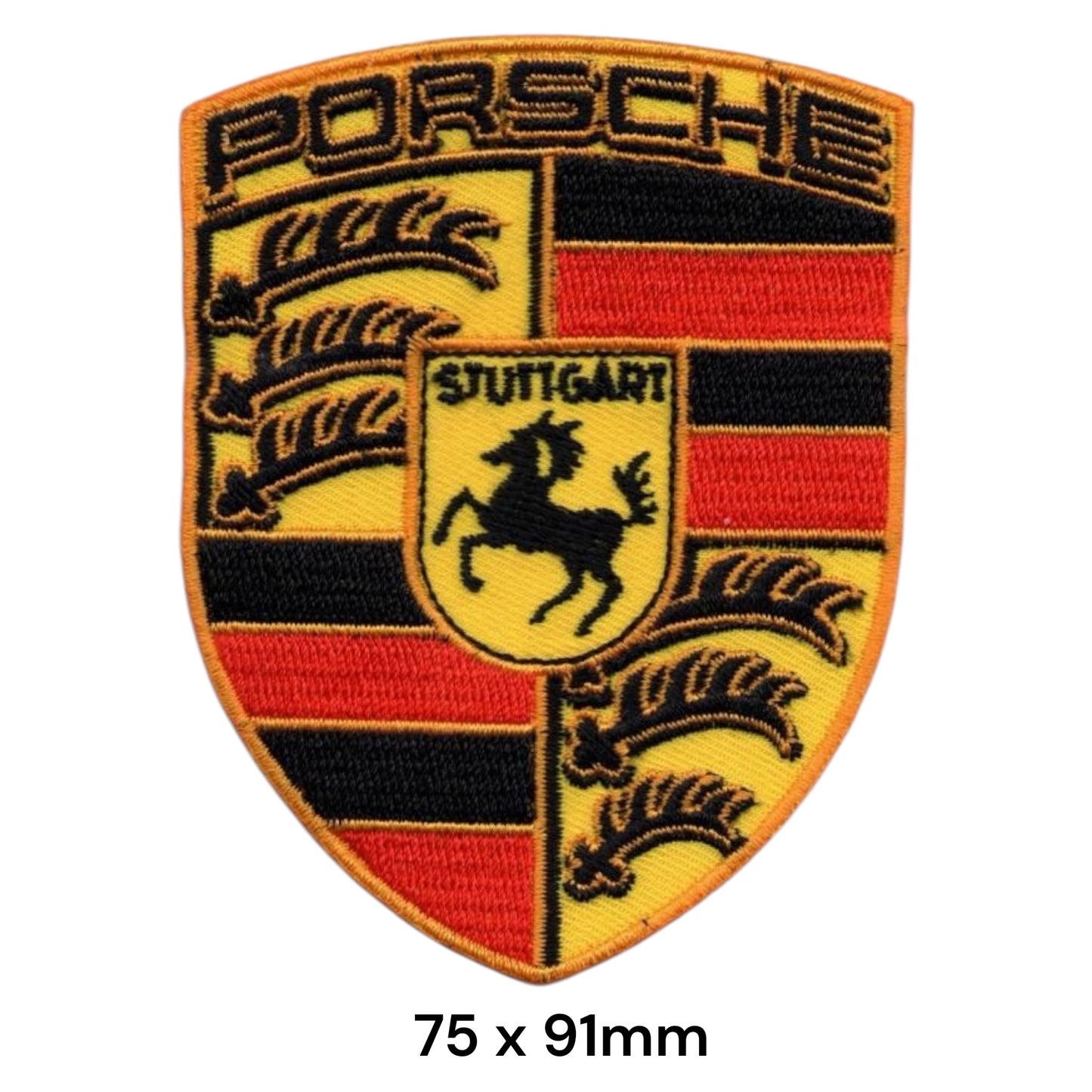 Porsche Stuttgart Crest Shield Embroidered Patch Iron-On Sew-On Classic Car Racing Jacket Badge