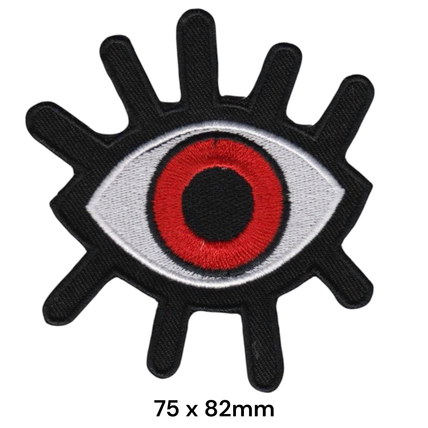 Magic Eye Red Embroidered Patch Iron-On Sew-On Mystical Occult Streetwear Punk Jacket Badge