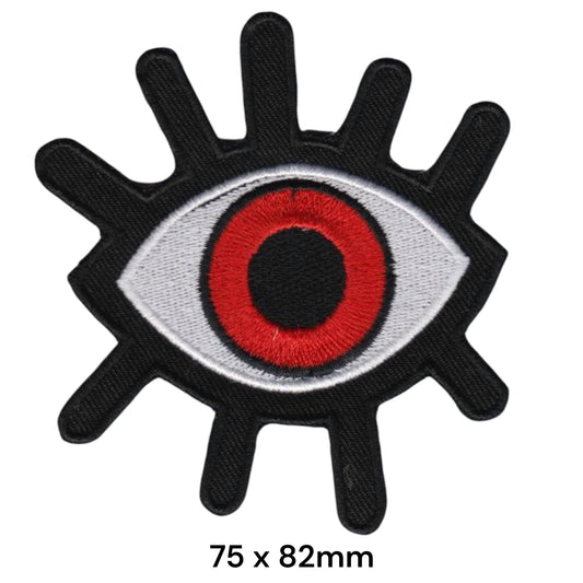 Magic Eye Red Embroidered Patch Iron-On Sew-On Mystical Occult Streetwear Punk Jacket Badge