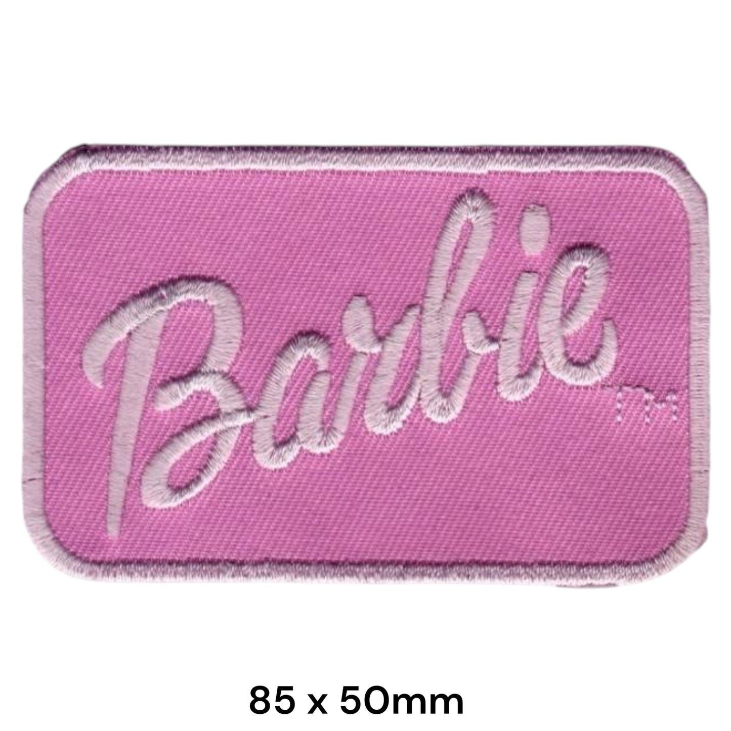 Barbie Script Logo Embroidered Patch Iron-On Sew-On Fashion Badge