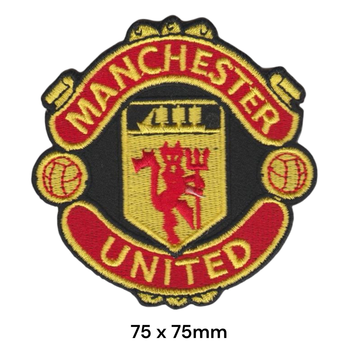 Manchester United FC Crest Embroidered Patch Iron-On Sew-On Football Club Badge