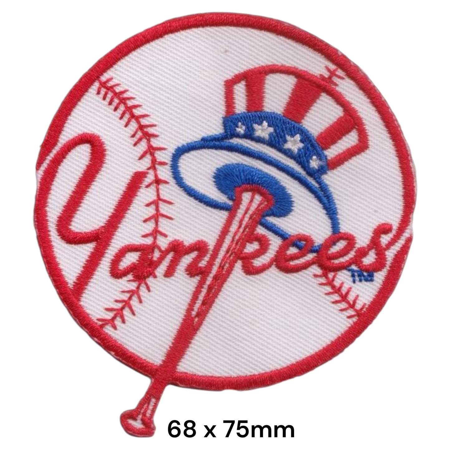 New York Yankees Baseball Bat Round Logo Embroidered Patch Iron-On Sew-On MLB Badge