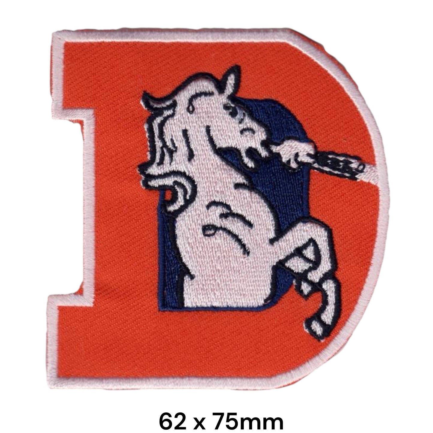 Denver Broncos Vintage D Bronco Embroidered Patch Iron-On Sew-On NFL Football Badge