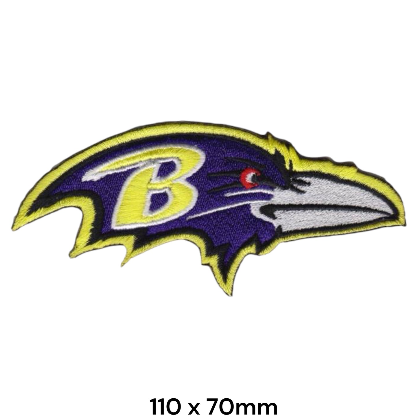 Baltimore Ravens Raven Head Embroidered Patch Iron-On Sew-On NFL Football Badge