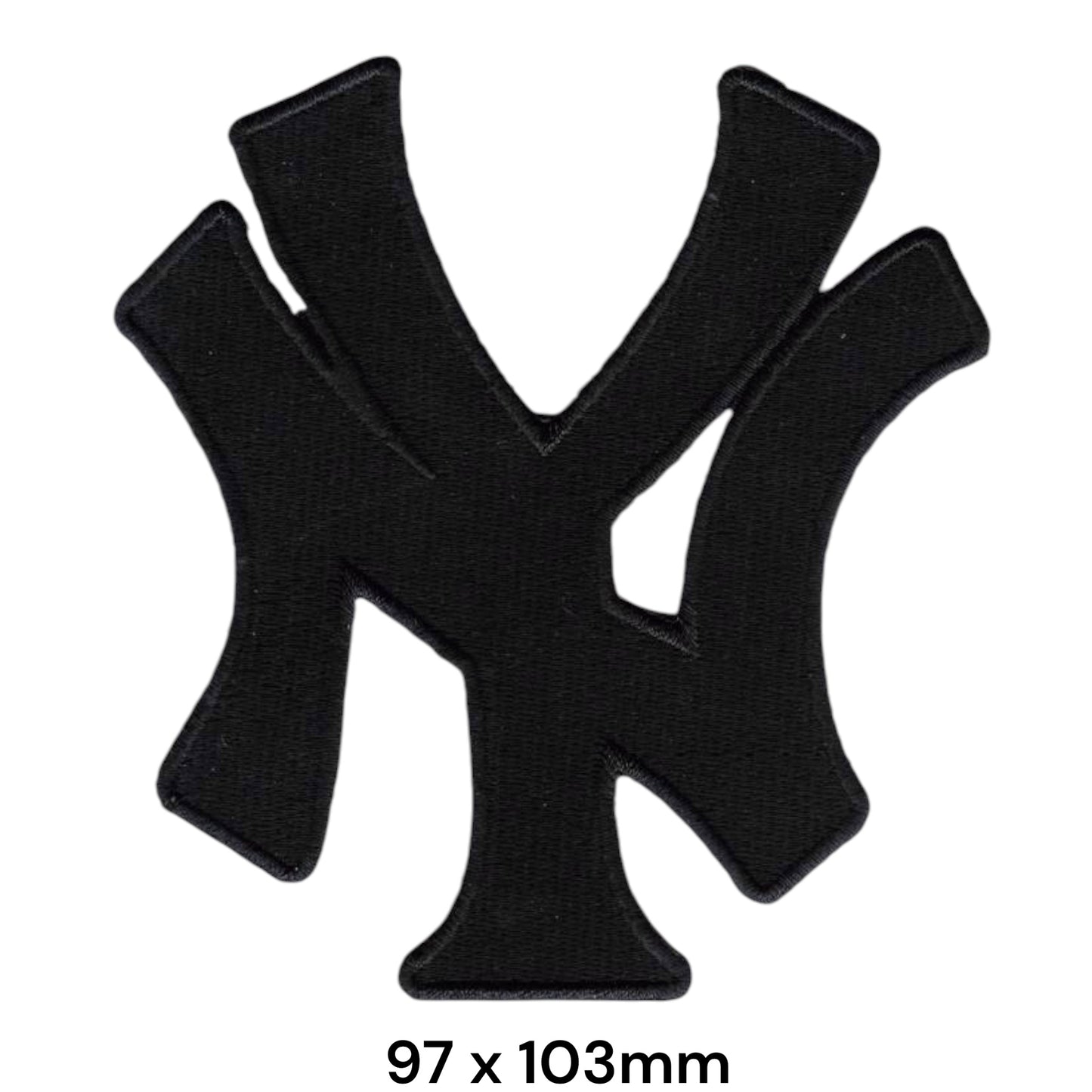 New York Yankees NY Logo Black Embroidered Patch Iron-On Sew-On MLB Baseball Badge
