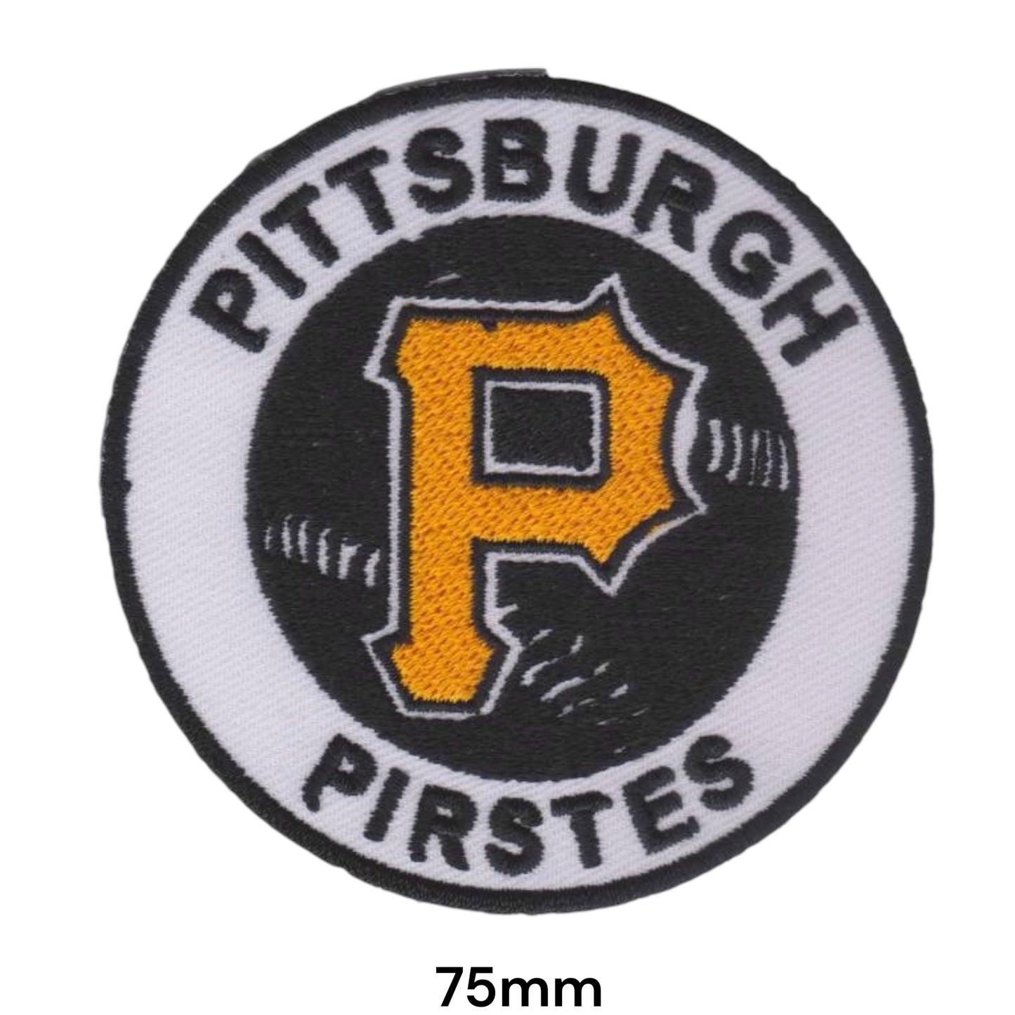 Pittsburgh Pirates Round Logo Embroidered Patch Iron-On Sew-On MLB Baseball Badge